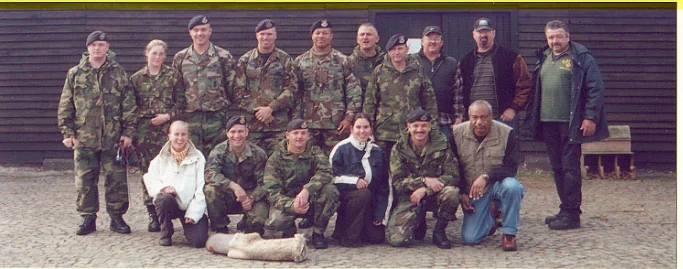 K-9 working group with U.S. Army personnel in 2002
